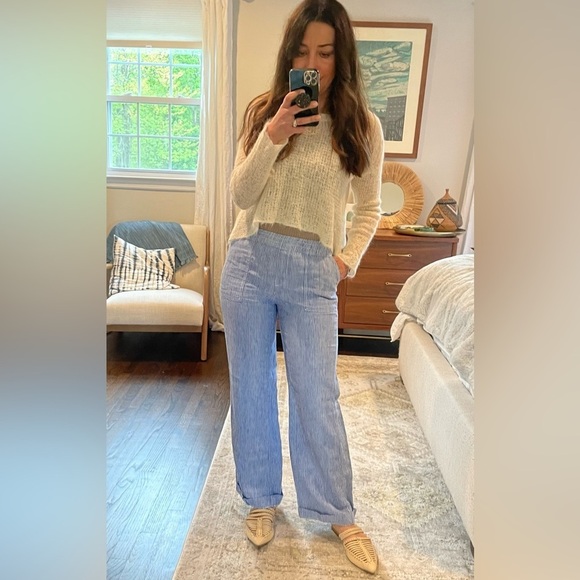 Chico’s Linen Striped Pants - Picture 1 of 12